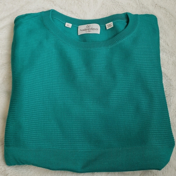 Host Pick 🥂 Vintage Valentino Uomo Teal Sweater - Picture 2 of 9